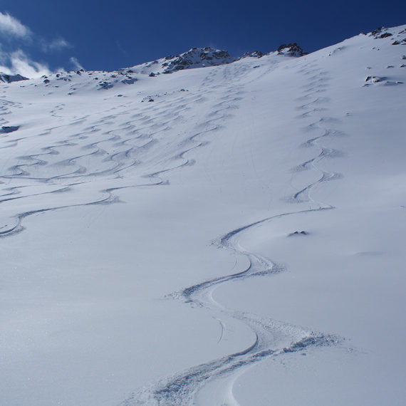 Powder turns down mountain